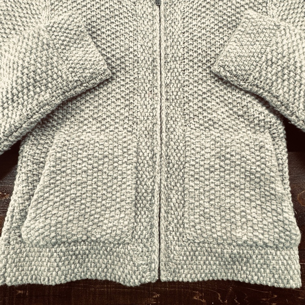 Vintage Womens XS Patagonia Lambs Wool Chunky Knit Tan Zip Up Sweater Chest 36" - Picture 10 of 11